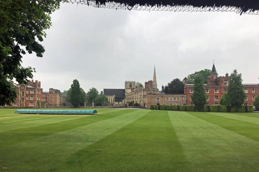 cricket pitch at Jesus College Cambridge