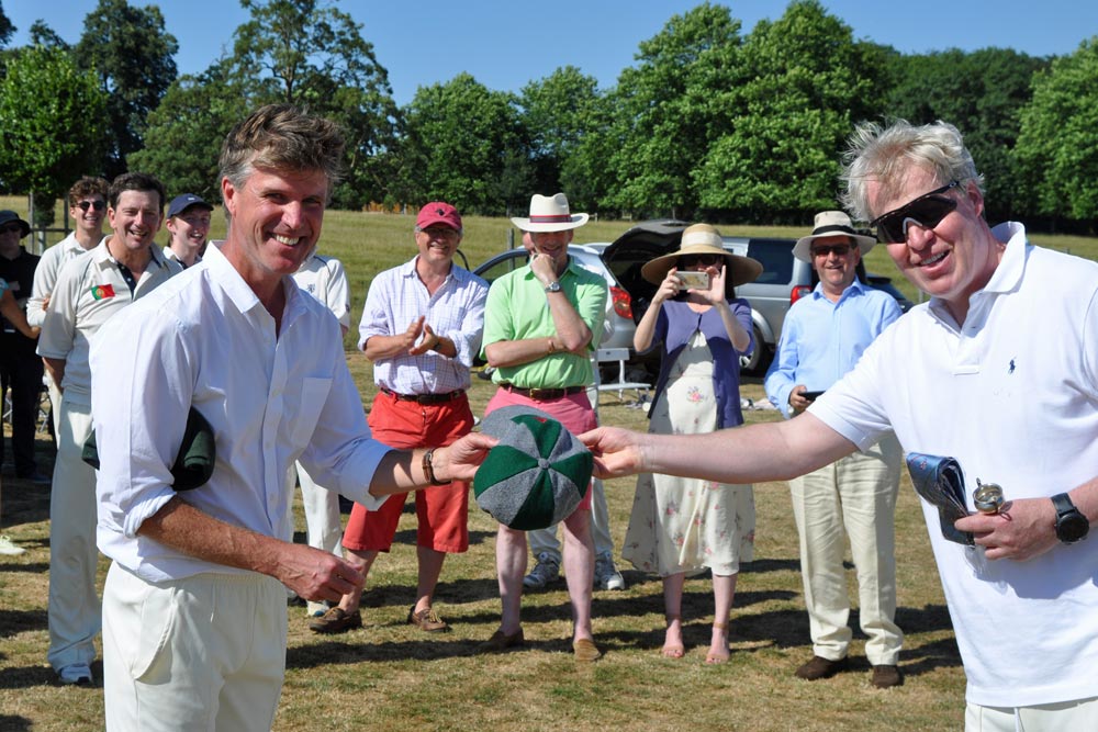 presentation of althorp cap, earl spencer and bill krarup