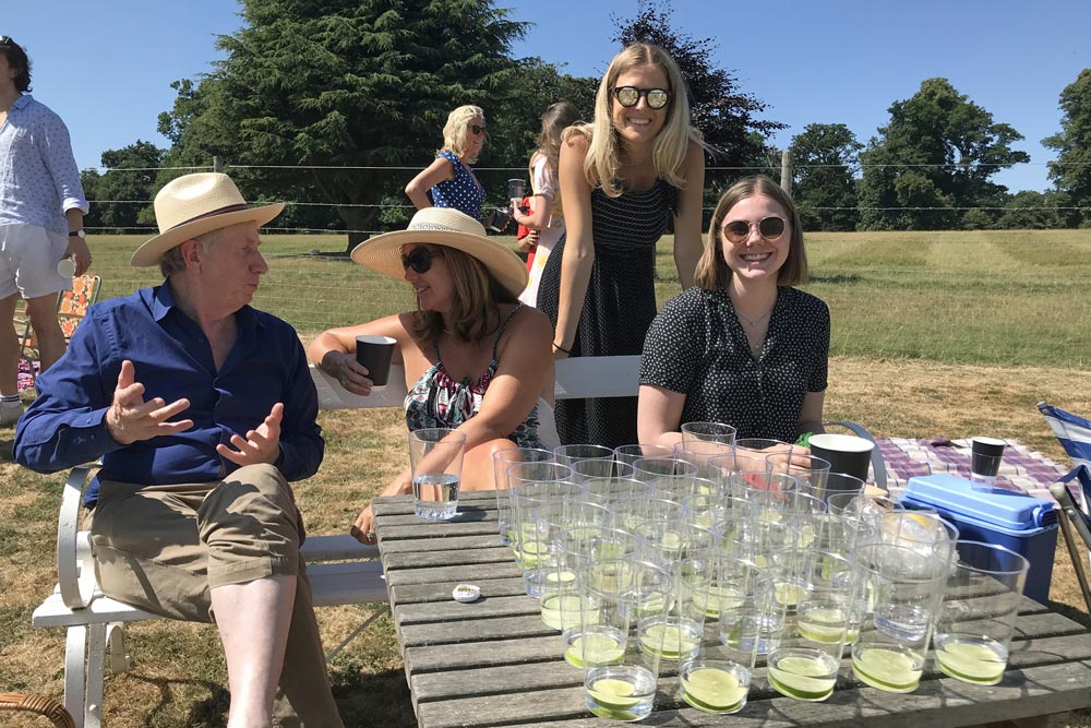 gins lined up, Althorp 2018