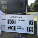 scoreboarg crgcc vs althorp cc 2018