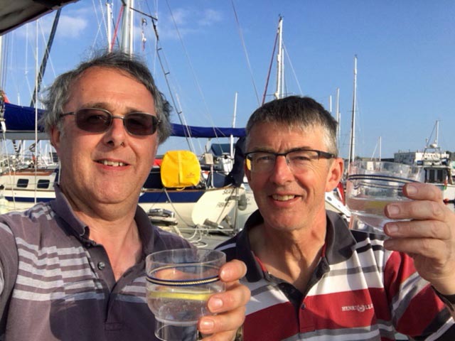 Nick and Dave Ellis celebrate World Gin Day in Falmouth