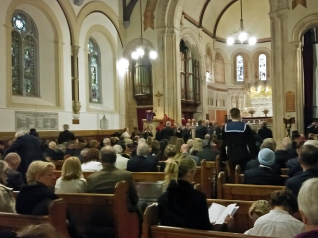 Inside St George's Church Lisbon for Remembrance Day service