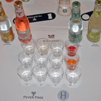 12 gins awaiting tasting, Athenaeum Club