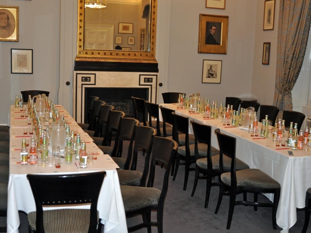 Tables at the ready, Campaign for Real Gin tasting, Athenaeum Club November 2018