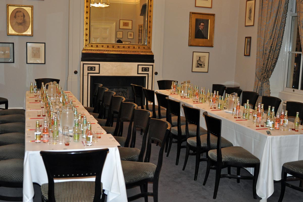 Tables at the ready, Campaign for Real Gin tasting, Athenaeum Club November 2018