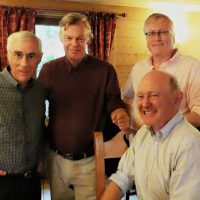 Marvin Faure, Steve Marriott, Nigel Hall and Robert Gibson, Campaign for Real Gin members at Divonne-les-Bains, 2019