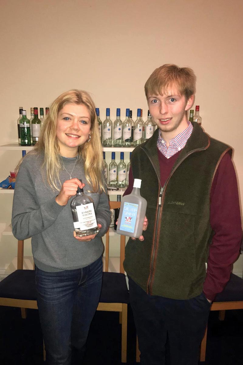 Fellow Edinburgh students with Campaign for Real Gin gins